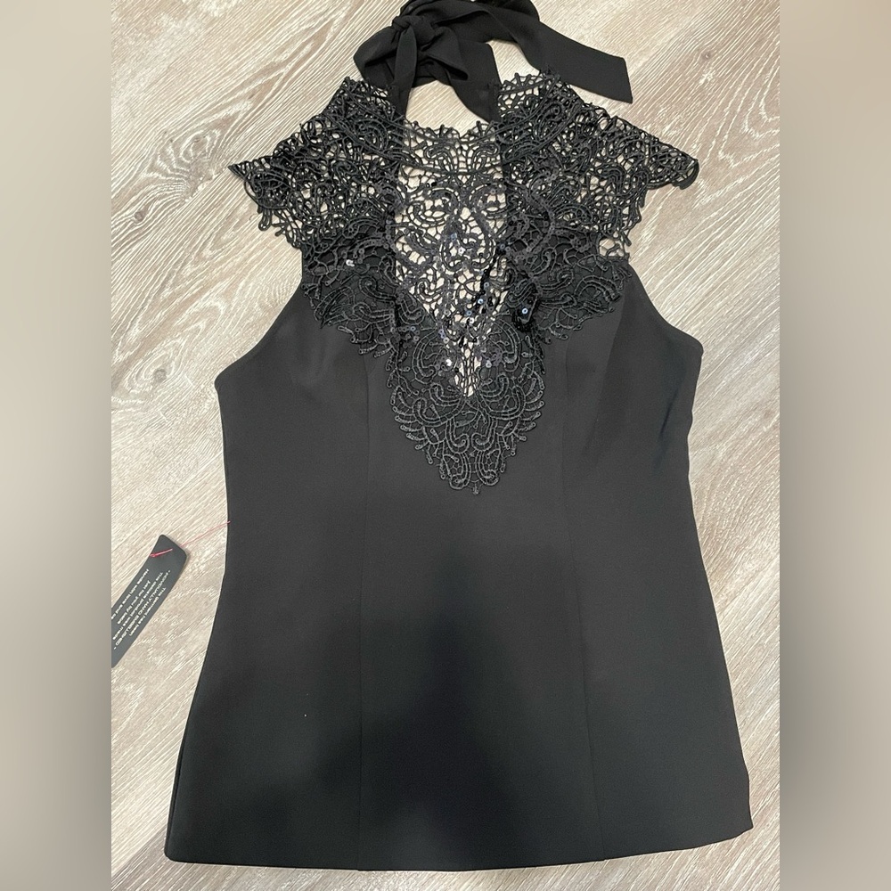 NWT Bebe Lace Bodice Top - M